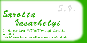 sarolta vasarhelyi business card